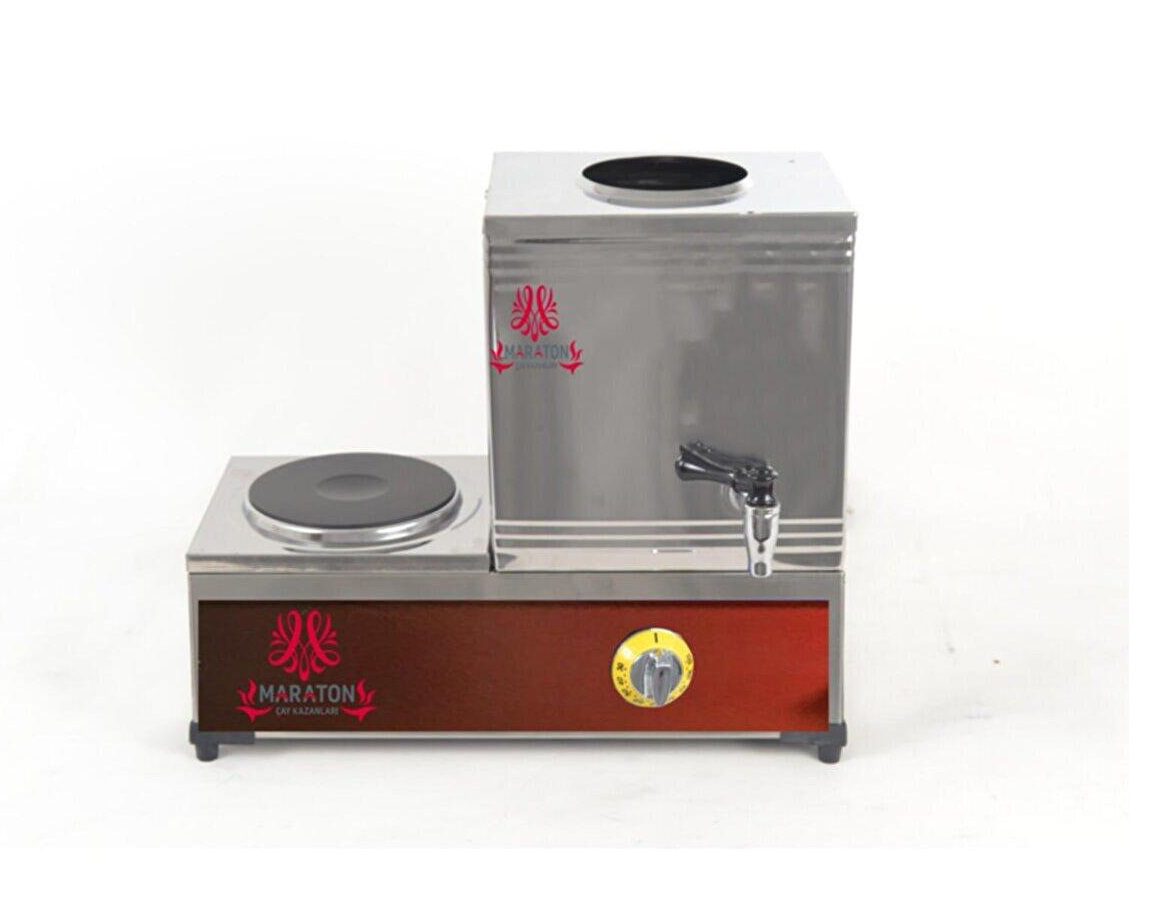 Maraton Stainless Steel Tea Urn with Single Teapot Station - MALLTURK