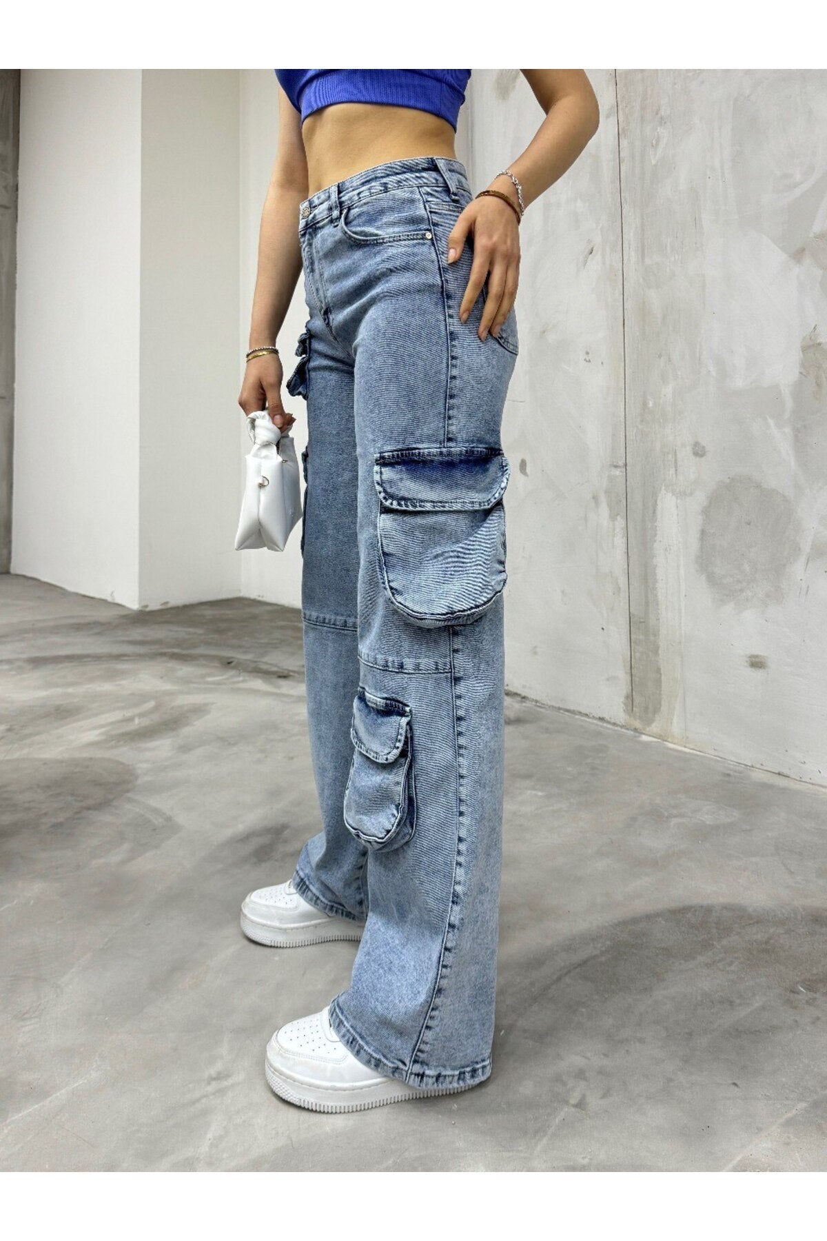 MAVİ Çok Cepli Straight Fit Kargo Pantolon - MALLTURK