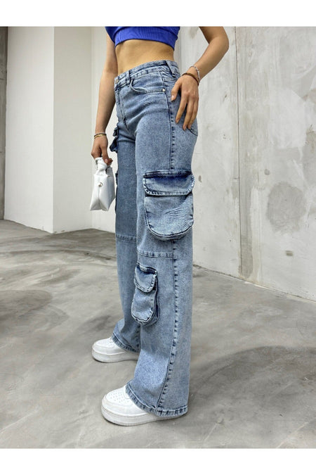 MAVİ Çok Cepli Straight Fit Kargo Pantolon - MALLTURK