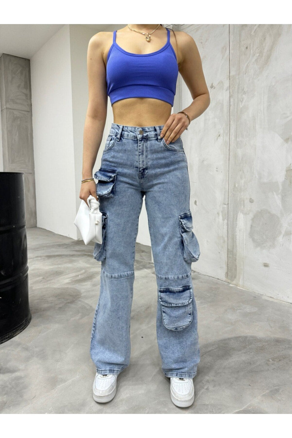 MAVİ Çok Cepli Straight Fit Kargo Pantolon - MALLTURK