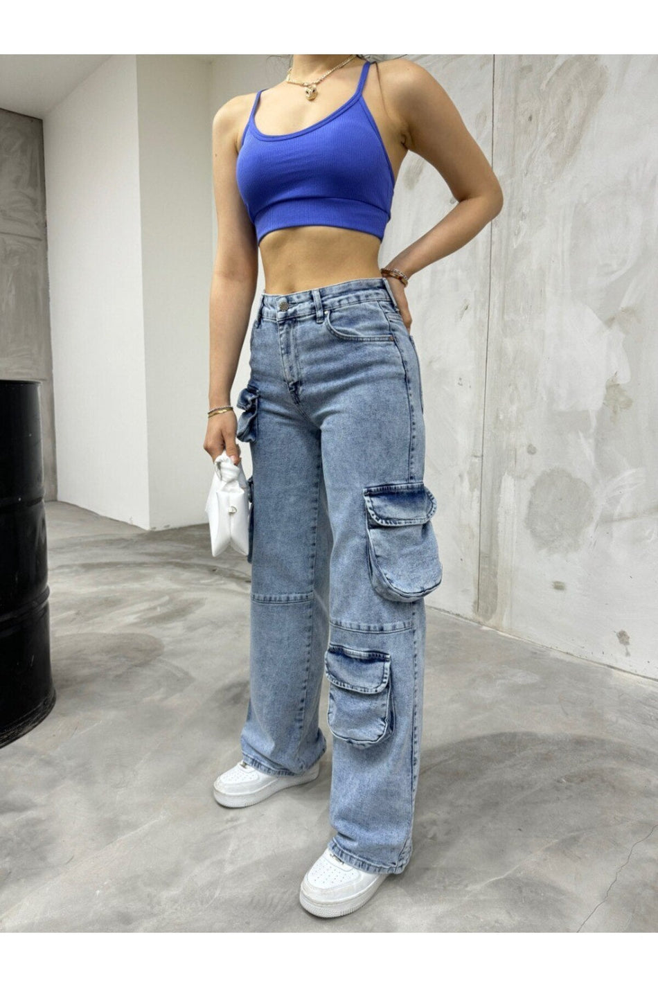 MAVİ Çok Cepli Straight Fit Kargo Pantolon - MALLTURK