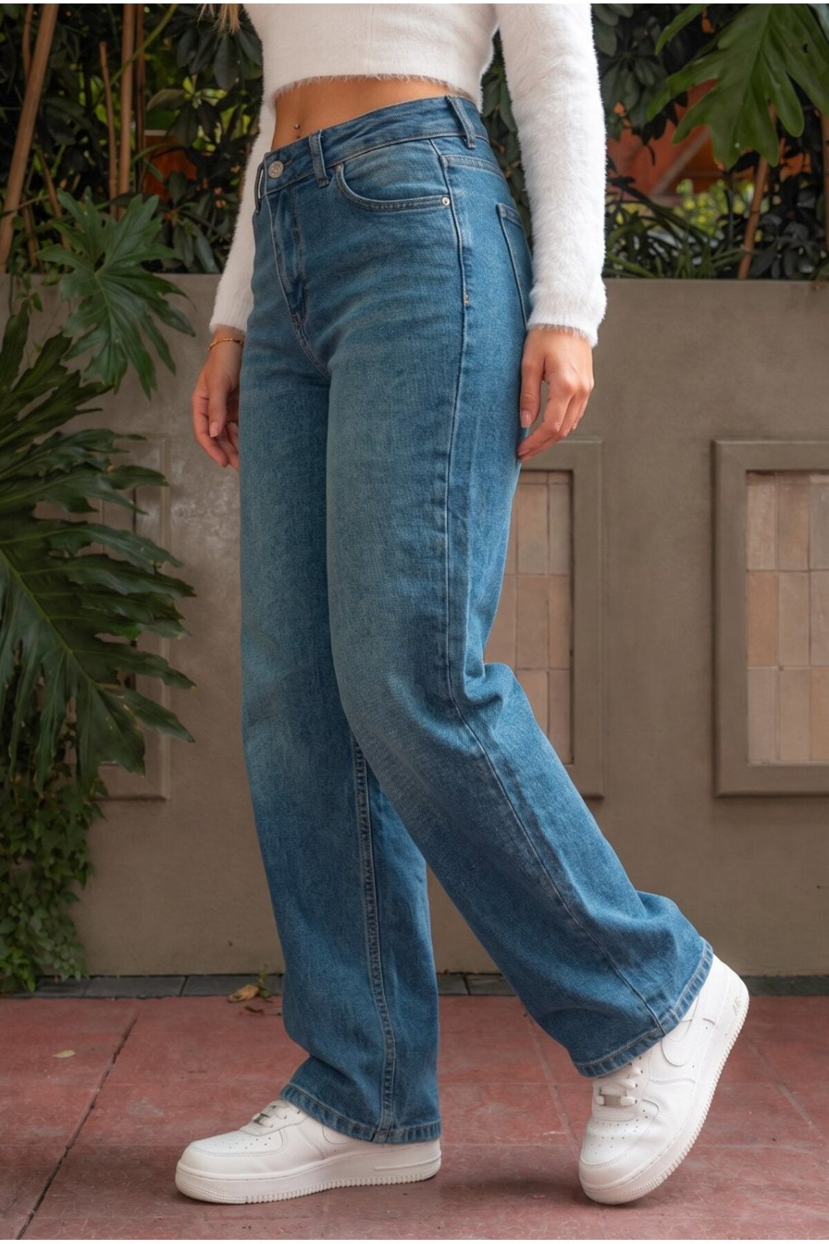 Mavi Vintage Yüksek Bel Geniş Paça with Lycra Jeans - MALLTURK