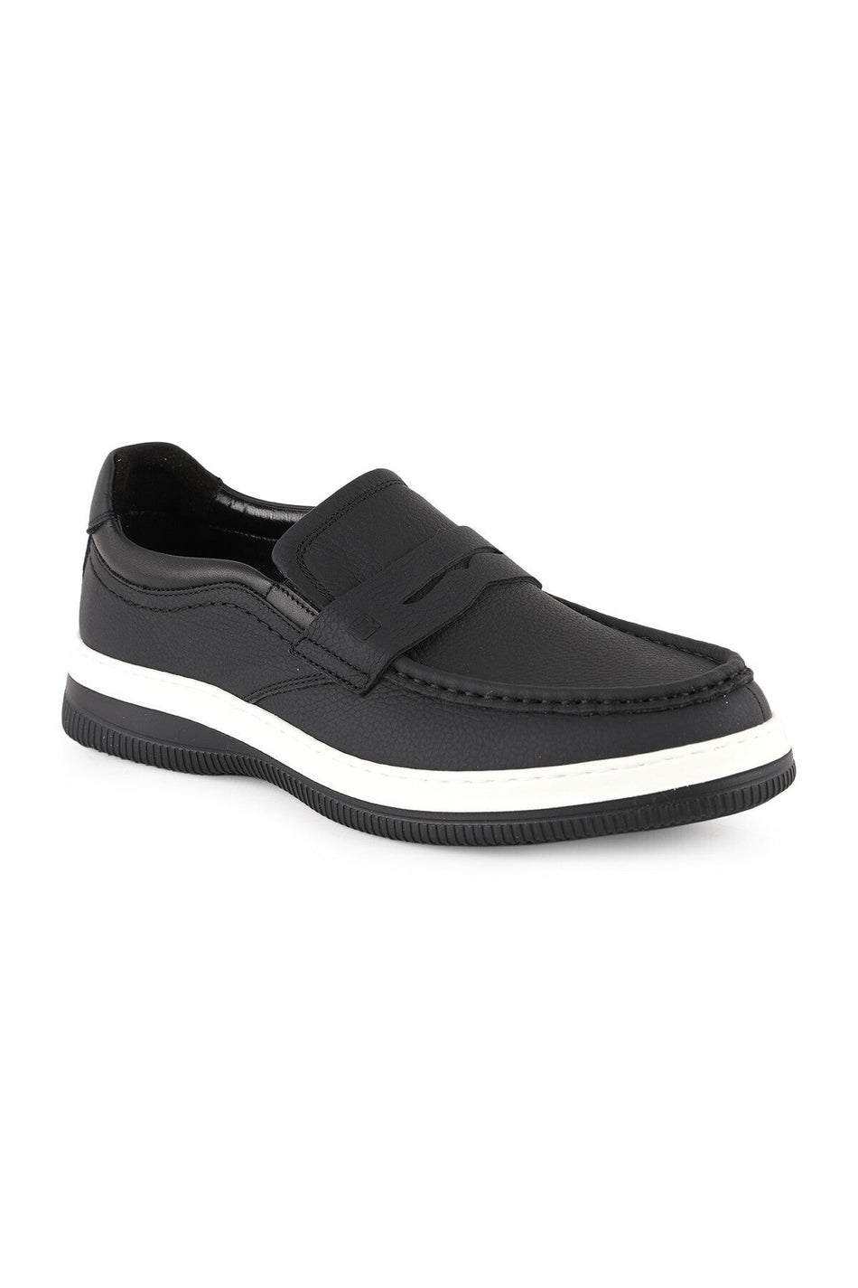 Men's Antique Leather Loafer Lightweight Eva Sole Laceless Daily Casual Shoes H1066 - MALLTURK