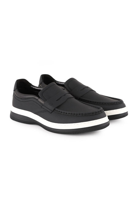 Men's Antique Leather Loafer Lightweight Eva Sole Laceless Daily Casual Shoes H1066 - MALLTURK