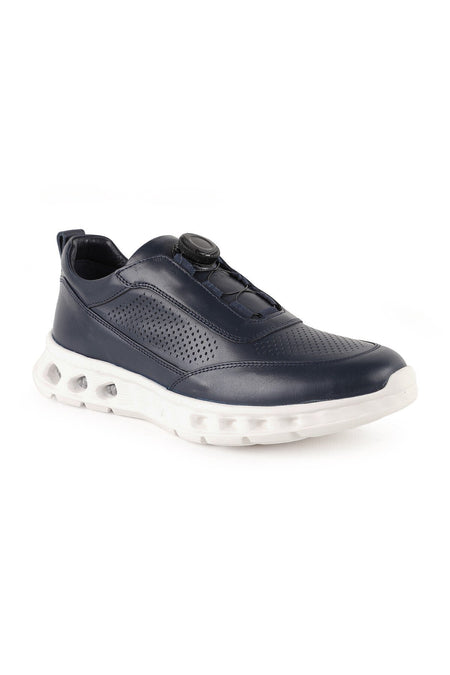 Men's Antique Leather Wheel Lace-Up Sneaker Lightweight Eva Sole Casual Sports Shoes H1134 - MALLTURK