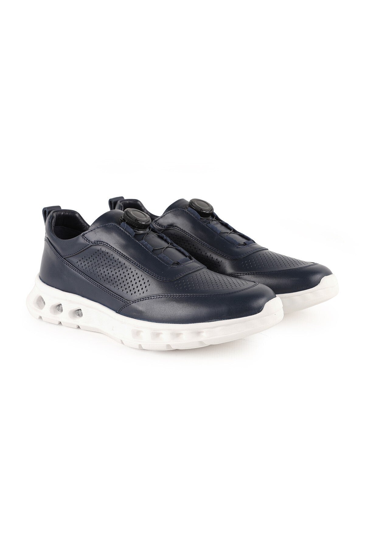 Men's Antique Leather Wheel Lace-Up Sneaker Lightweight Eva Sole Casual Sports Shoes H1134 - MALLTURK