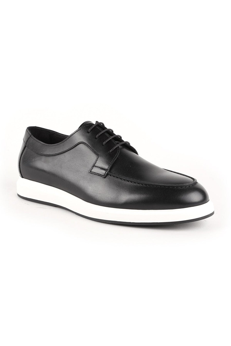Men's Casual Shoes Brown Genuine Leather Lace-Up Lightweight White Eva Sole Classic Sneaker H1008 - MALLTURK