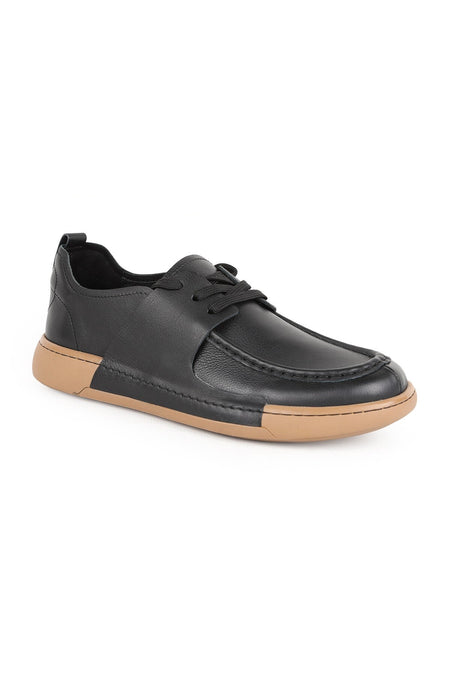 Men's Casual Shoes Genuine Leather Antique Sneaker Lace-Up Moccasin Stitched Rubber Sole L5758 - MALLTURK