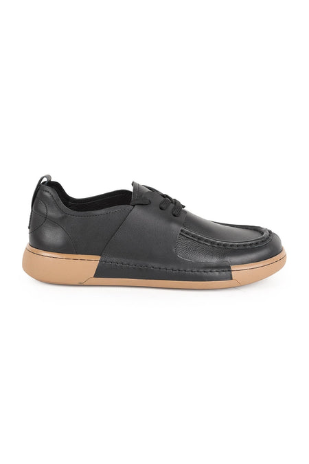 Men's Casual Shoes Genuine Leather Antique Sneaker Lace-Up Moccasin Stitched Rubber Sole L5758 - MALLTURK