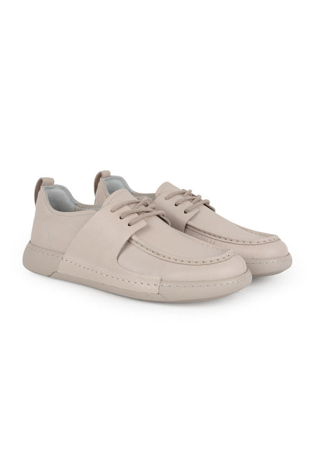 Men's Casual Shoes Genuine Leather Antique Sneaker Lace-Up Moccasin Stitched Rubber Sole L5758 - MALLTURK