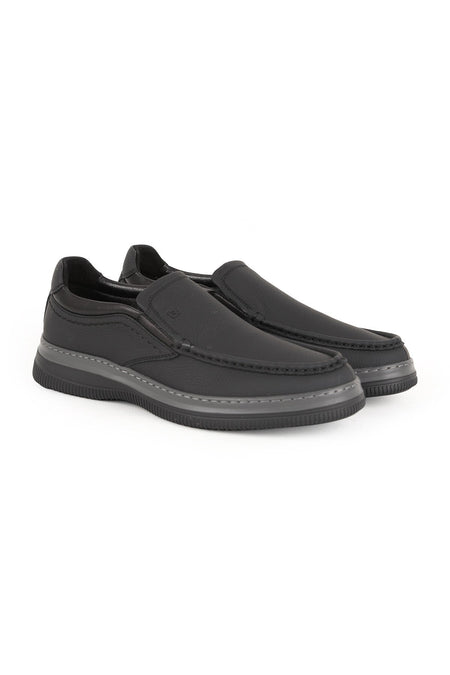Men's Casual Shoes Genuine Leather Moccasin Stitched Practical Slip-On Flexible Lightweight Eva Sole Sneaker H - MALLTURK