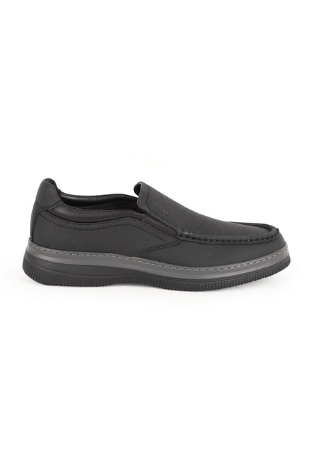 Men's Casual Shoes Genuine Leather Moccasin Stitched Practical Slip-On Flexible Lightweight Eva Sole Sneaker H - MALLTURK