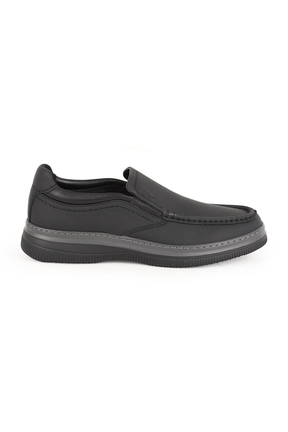 Men's Casual Shoes Genuine Leather Moccasin Stitched Practical Slip-On Flexible Lightweight Eva Sole Sneaker H - MALLTURK