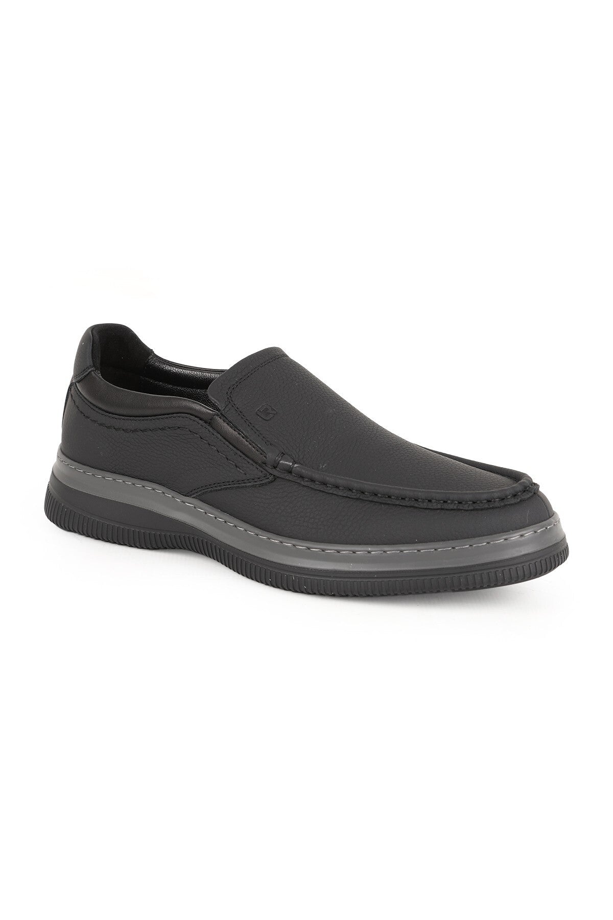 Men's Casual Shoes Genuine Leather Moccasin Stitched Practical Slip-On Flexible Lightweight Eva Sole Sneaker H - MALLTURK