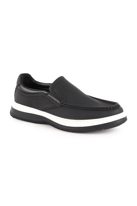 Men's Casual Shoes Genuine Leather Moccasin Stitched Practical Slip-On Flexible Lightweight Eva Sole Sneaker H - MALLTURK