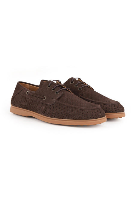 Men's Casual Shoes Genuine Nubuck Leather Practical Slip-On Flat Flexible Rubber Sole Loafer Sneaker L6037 - MALLTURK