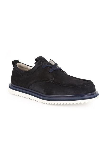 Men's Casual Shoes Genuine Suede Leather Lace-Up Loafers Serrated Lightweight Thick Eva Sole L5906 - MALLTURK