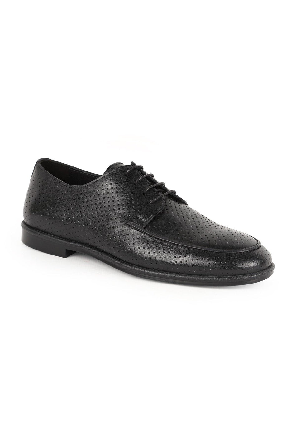 Men's Classic Shoes Genuine Leather Antique Perforated Summer Derby Lace-Up Groom's Shoes Flexible Rubber Sole L6 - MALLTURK