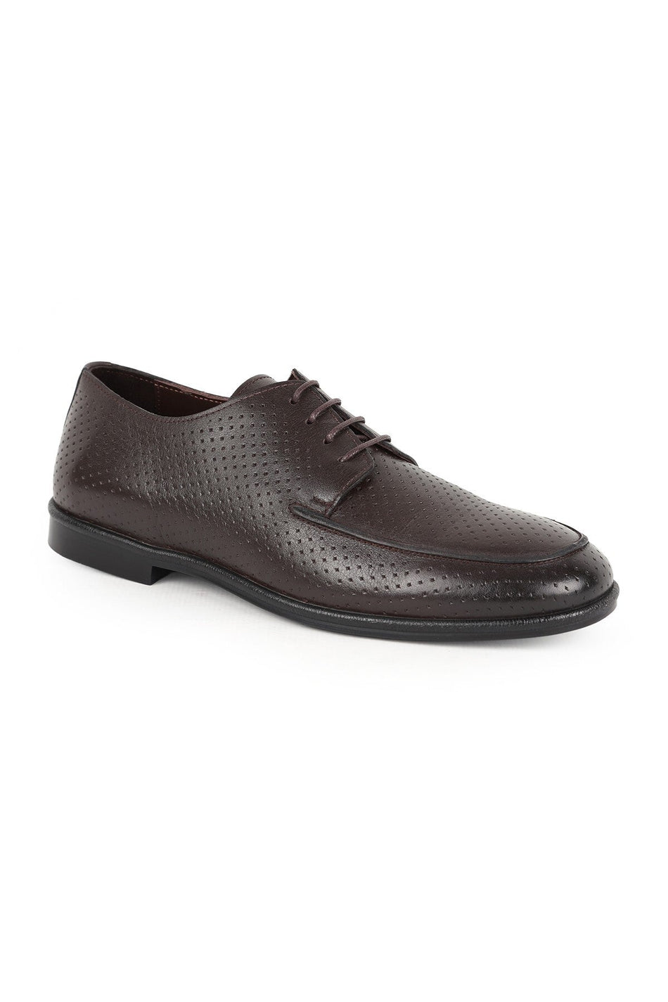 Men's Classic Shoes Genuine Leather Antique Perforated Summer Derby Lace-Up Groom's Shoes Flexible Rubber Sole L6 - MALLTURK
