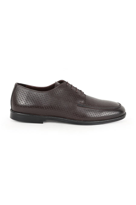 Men's Classic Shoes Genuine Leather Antique Perforated Summer Derby Lace-Up Groom's Shoes Flexible Rubber Sole L6 - MALLTURK
