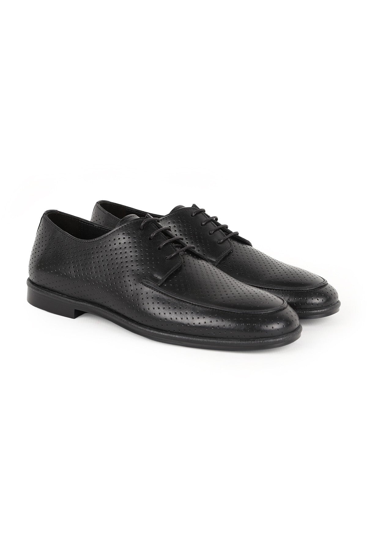 Men's Classic Shoes Genuine Leather Antique Perforated Summer Derby Lace-Up Groom's Shoes Flexible Rubber Sole L6 - MALLTURK