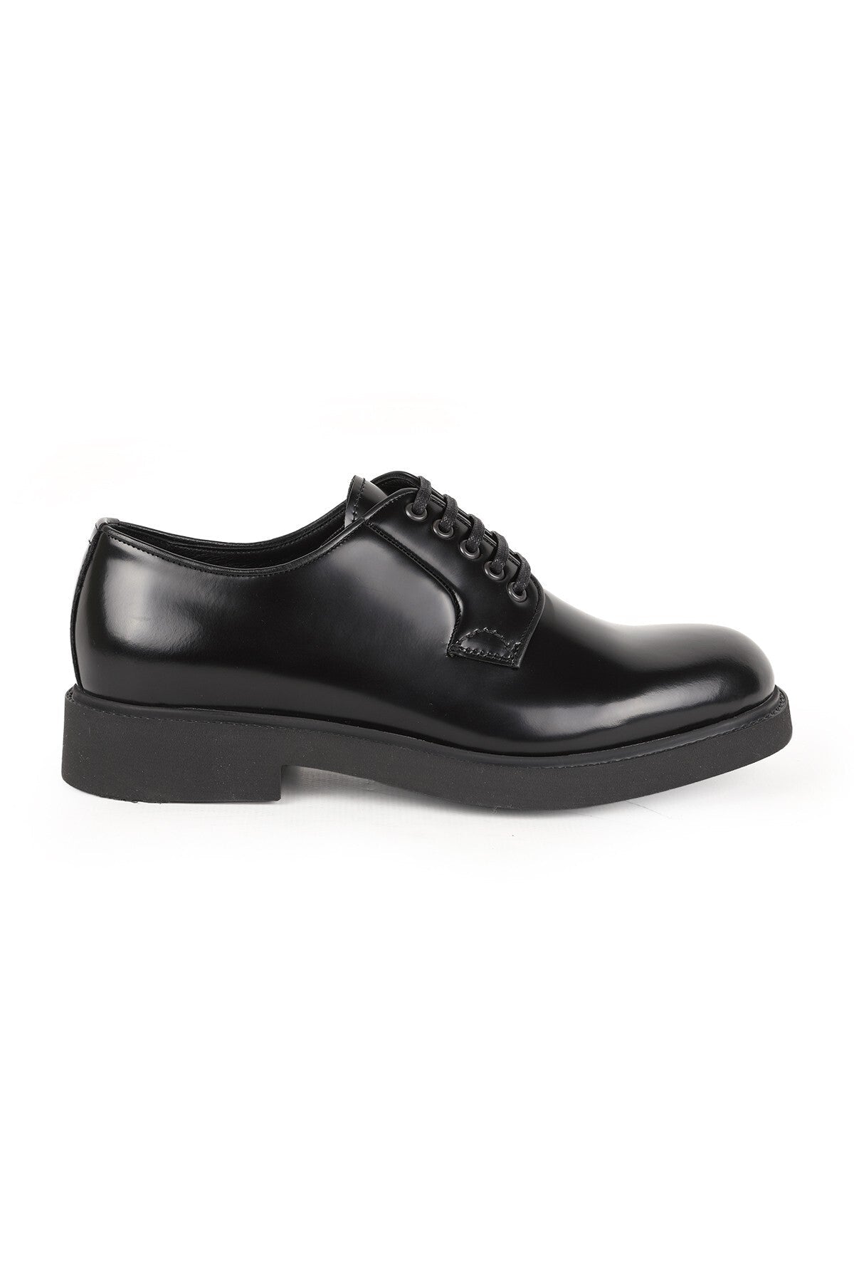 Men's Classic Shoes Genuine Leather Black Open Glossy Derby Lace-Up Lightweight Thick Eva Sole Groom's Suit L6 - MALLTURK