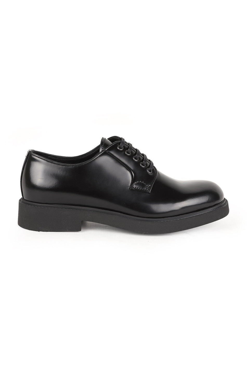 Men's Classic Shoes Genuine Leather Black Open Glossy Derby Lace-Up Lightweight Thick Eva Sole Groom's Suit L6 - MALLTURK