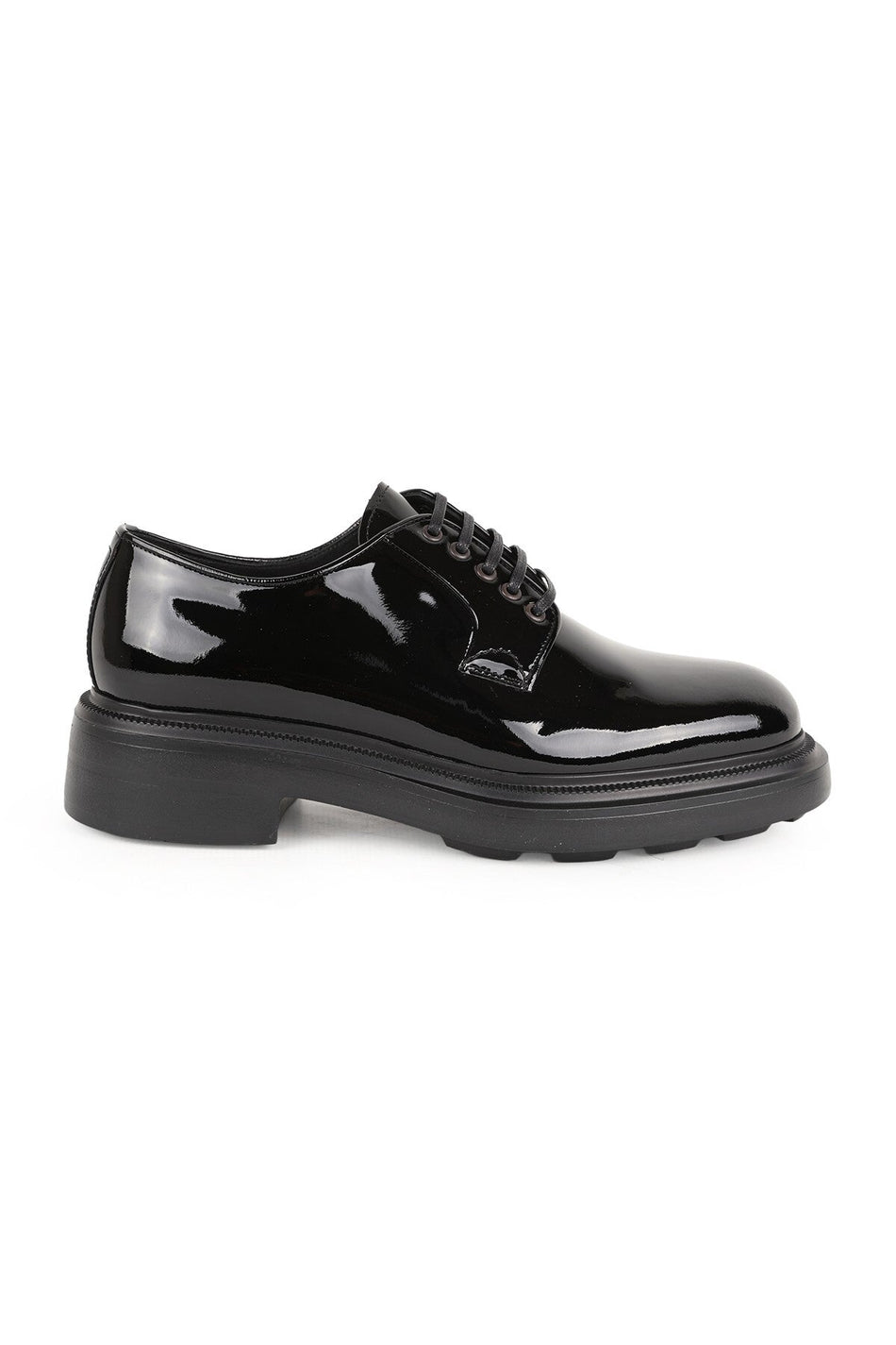 Men's Classic Shoes Genuine Leather Black Patent Leather Shiny Derby Lace-Up Lightweight Thick Eva Sole Groom's Shoes L - MALLTURK