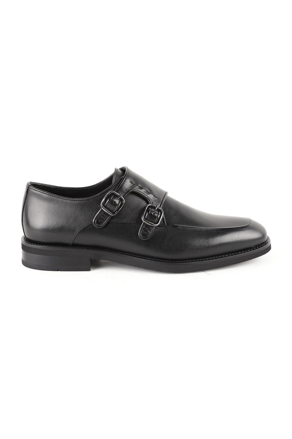 Men's Classic Shoes Genuine Leather Double Buckle Double Monk Strap Lightweight Flexible Eva Sole Suit L - MALLTURK
