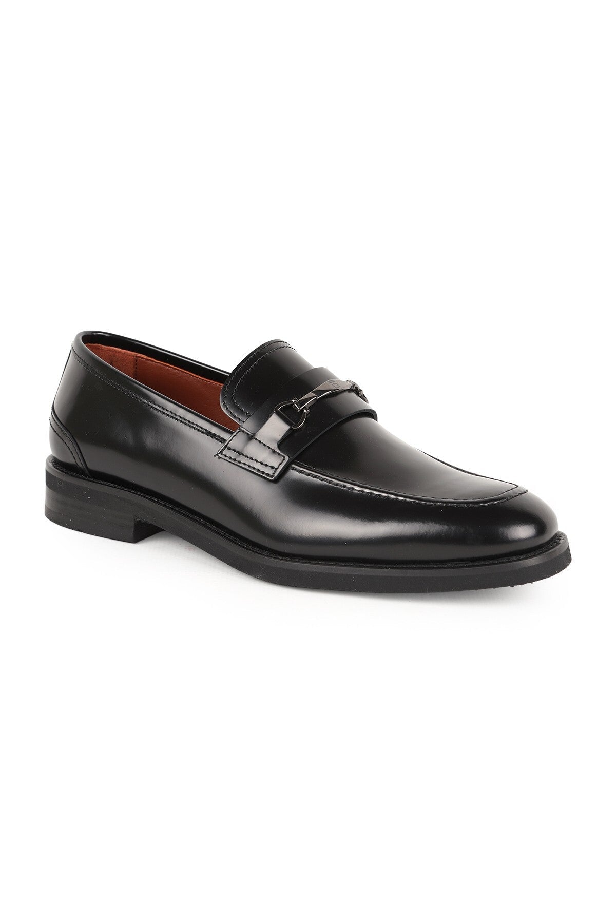 Men's Classic Shoes Genuine Leather Glossy Black Buckle Loafer Lightweight Eva Sole Groom's Suit Shoes L5610 - MALLTURK