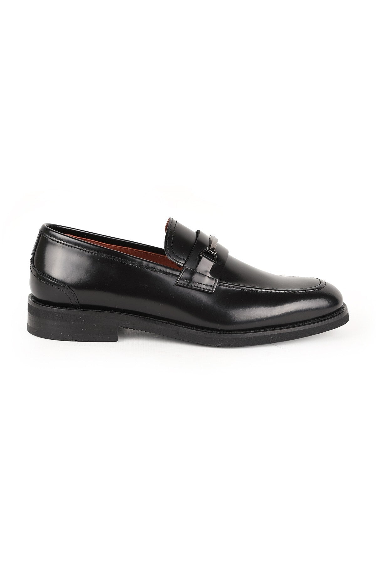 Men's Classic Shoes Genuine Leather Glossy Black Buckle Loafer Lightweight Eva Sole Groom's Suit Shoes L5610 - MALLTURK
