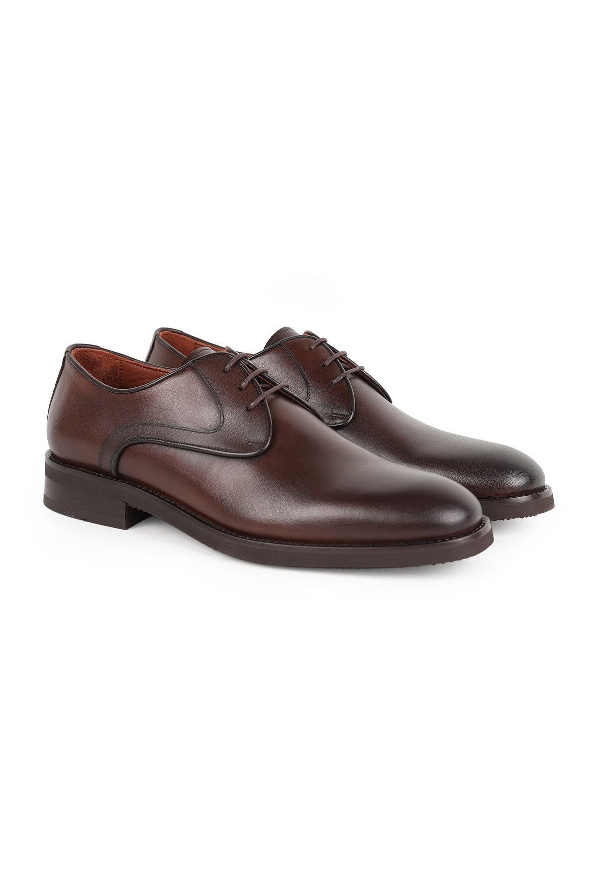 Men's Classic Shoes Genuine Leather Lace-Up Flat Toe Lightweight Flexible Eva Sole Suit Derby L5612 - MALLTURK