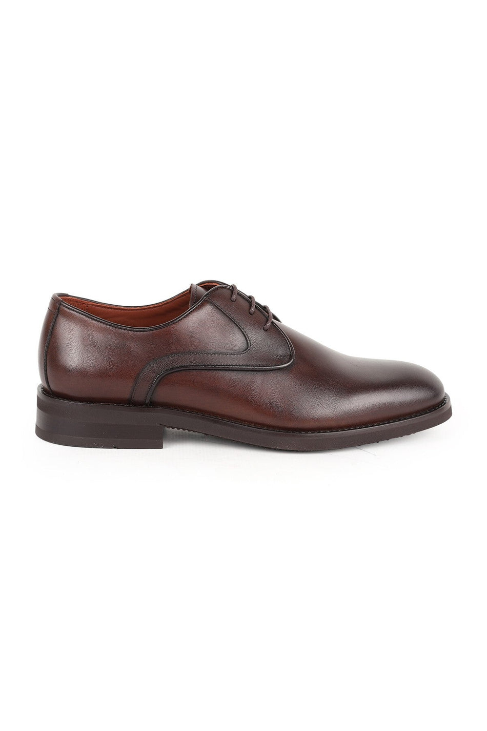 Men's Classic Shoes Genuine Leather Lace-Up Flat Toe Lightweight Flexible Eva Sole Suit Derby L5612 - MALLTURK
