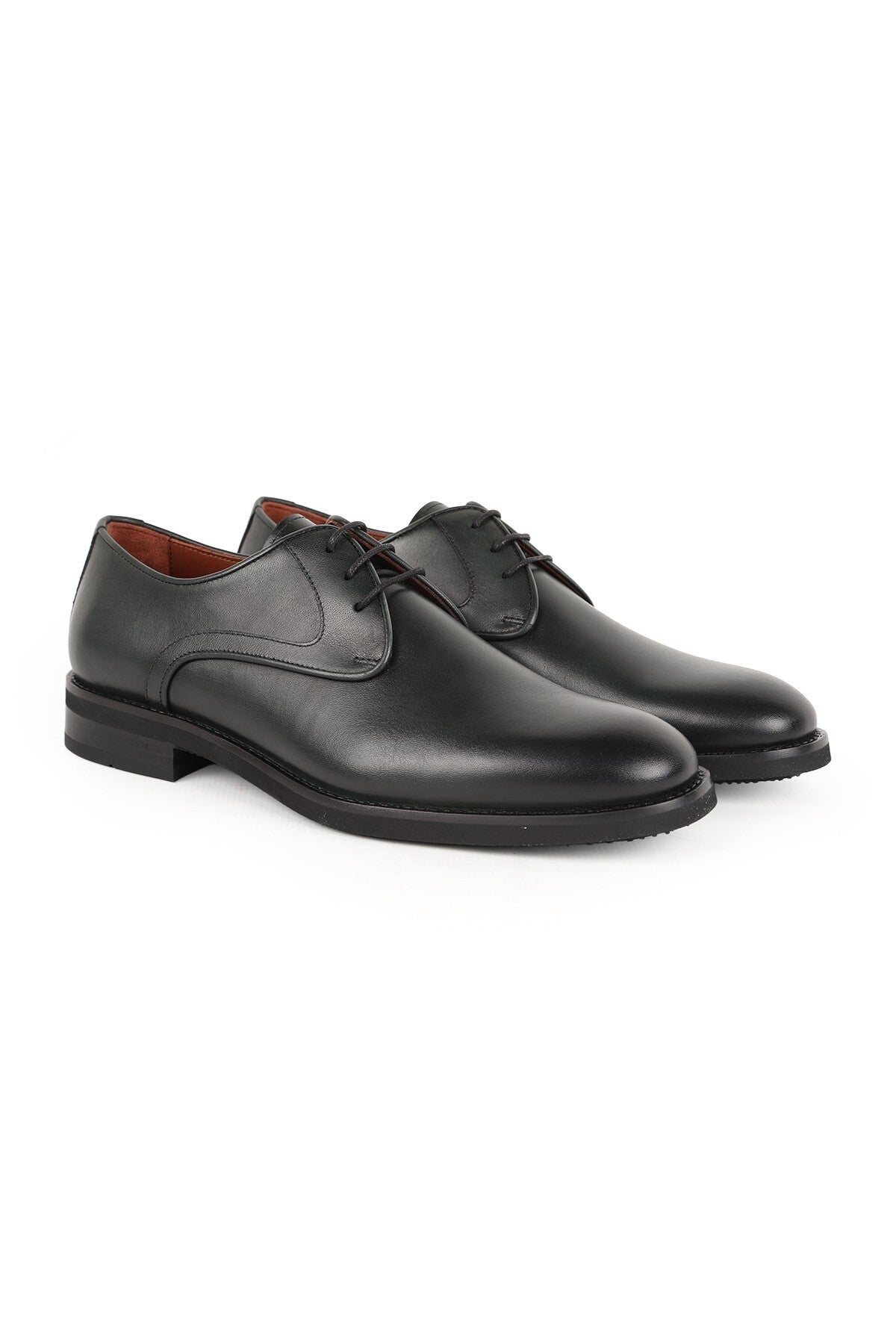 Men's Classic Shoes Genuine Leather Lace-Up Flat Toe Lightweight Flexible Eva Sole Suit Derby L5612 - MALLTURK