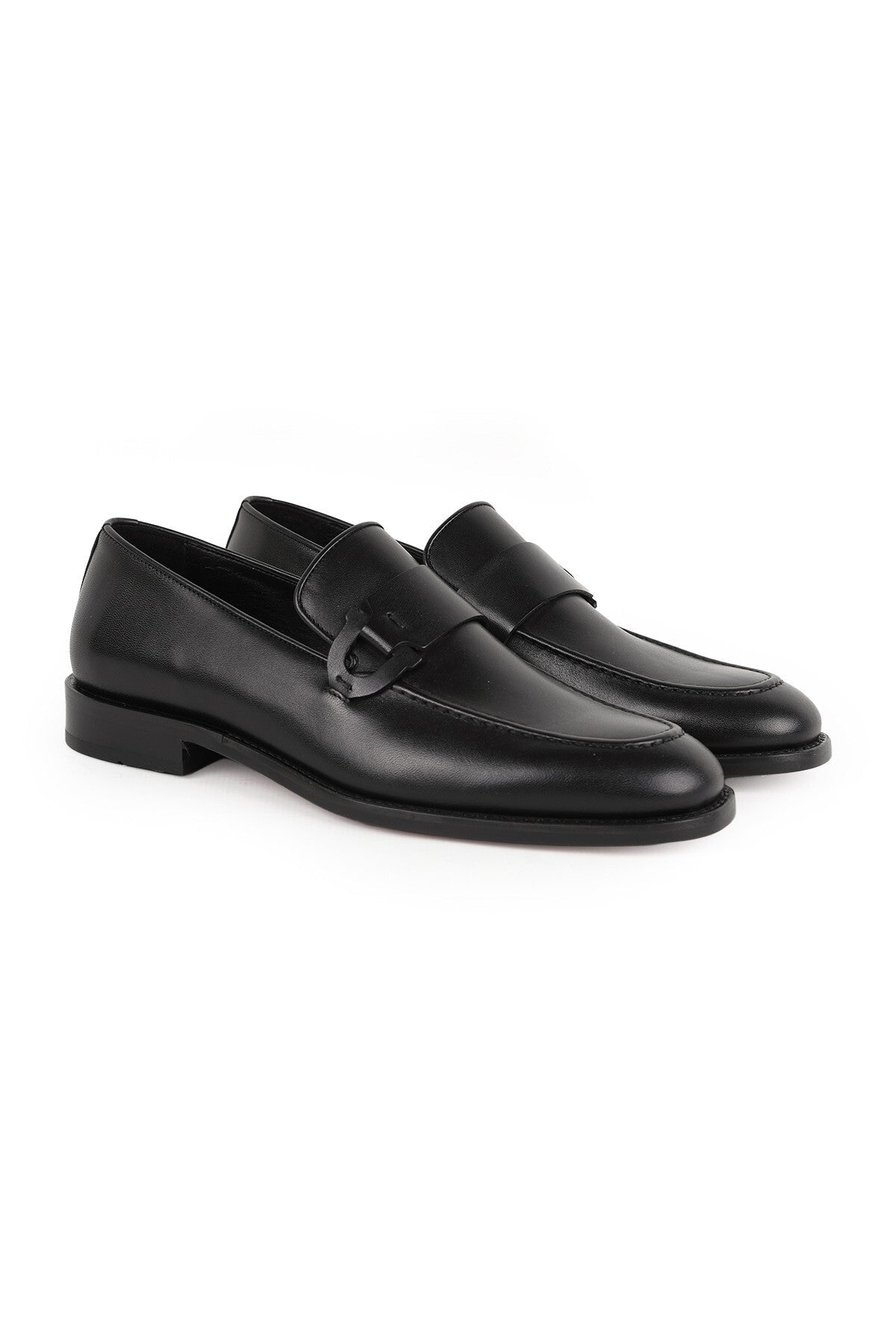 Men's Classic Shoes Genuine Leather Matte Buckle Practical Slip-On Injection Leather Sole Suit Loa - MALLTURK