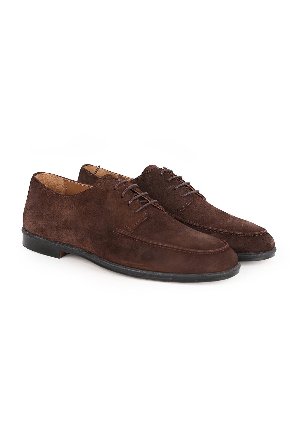 Men's Classic Shoes Genuine Suede Leather Derby Lace-Up Mirror Stitched Flexible Non-Slip Rubber Sole L6013 - MALLTURK