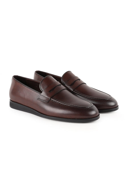 Men's Genuine Leather Classic Loafer Shoes Laceless Casual Office Model L6043 - MALLTURK