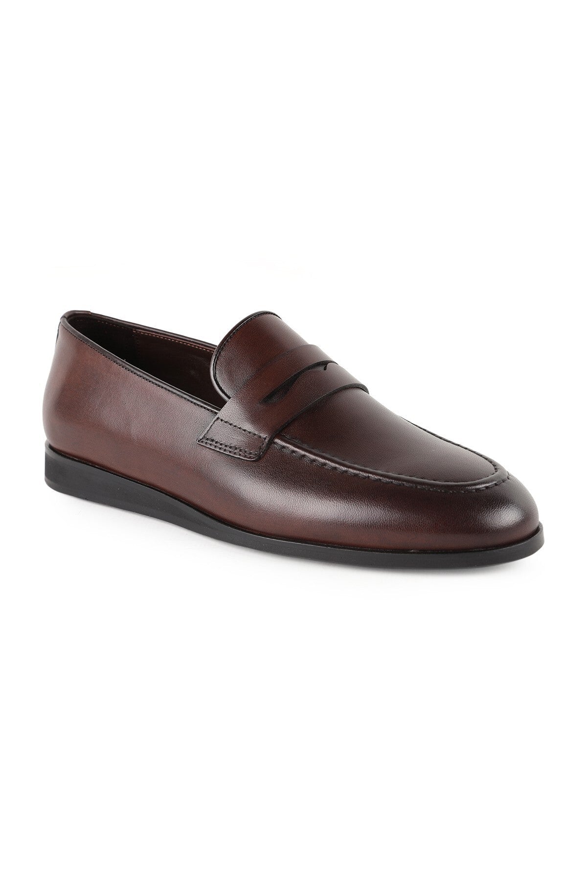 Men's Genuine Leather Classic Loafer Shoes Laceless Casual Office Model L6043 - MALLTURK