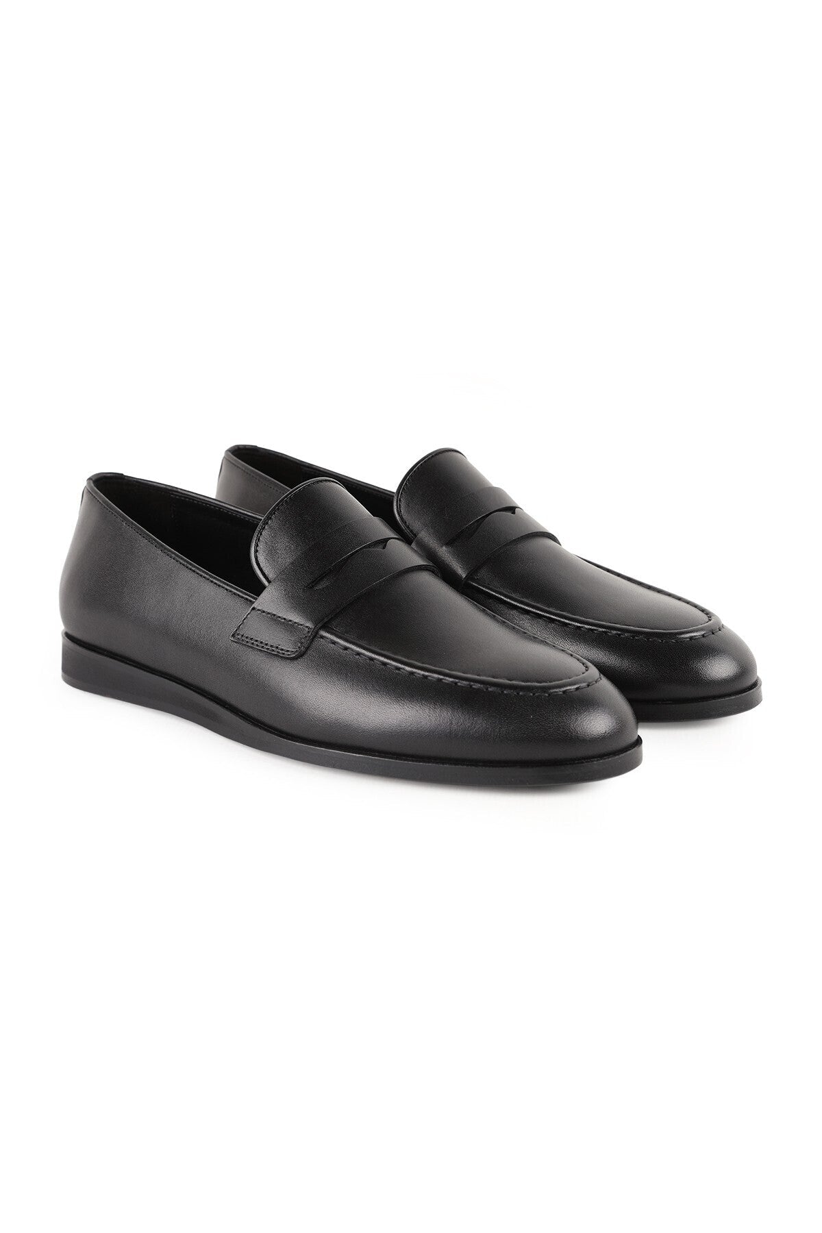Men's Genuine Leather Classic Loafer Shoes Laceless Casual Office Model L6043 - MALLTURK