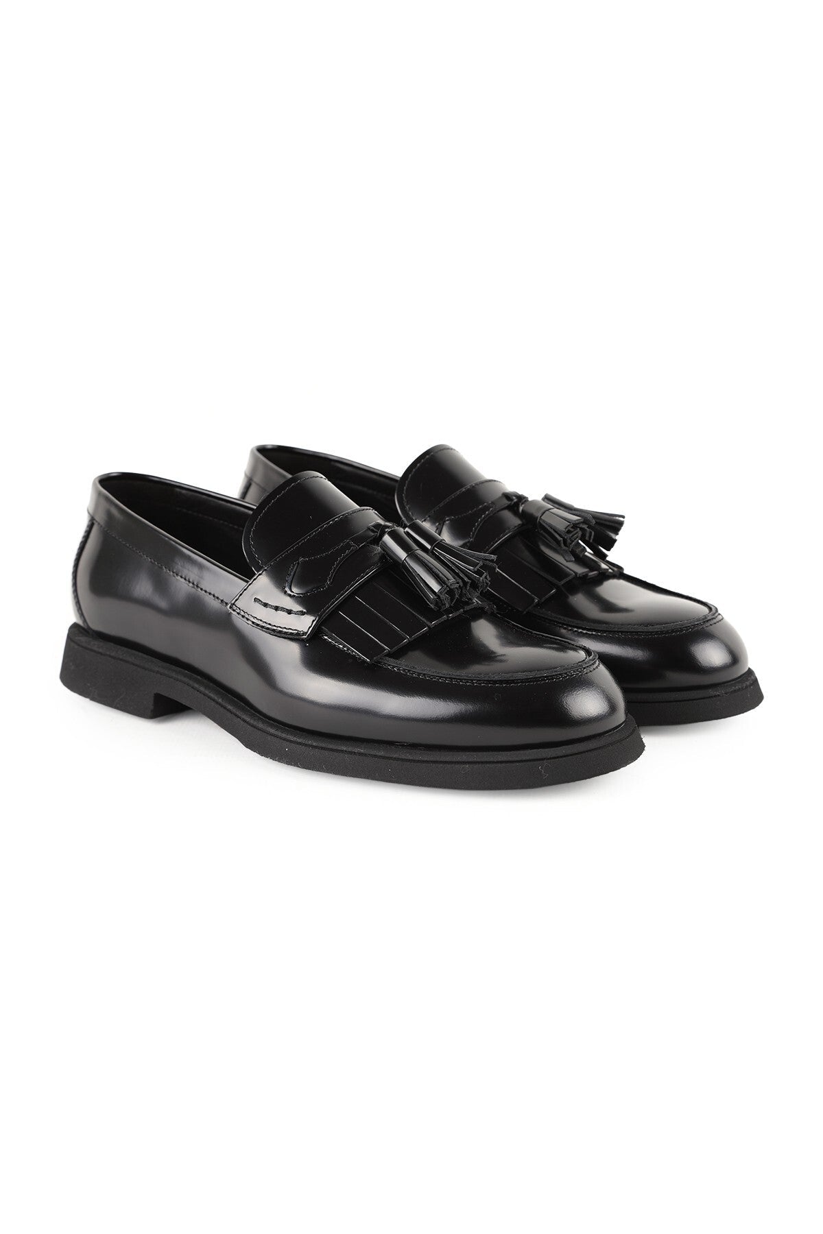 Men's Genuine Leather Loafer Shoes with Tassels Classic Daily Wear Eva Sole Model L5919 - MALLTURK
