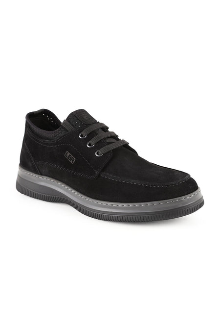 Men's Genuine Suede Leather Casual Shoes Breathable Structure Lightweight Eva Sole Lace-Up Casual H1095 - MALLTURK