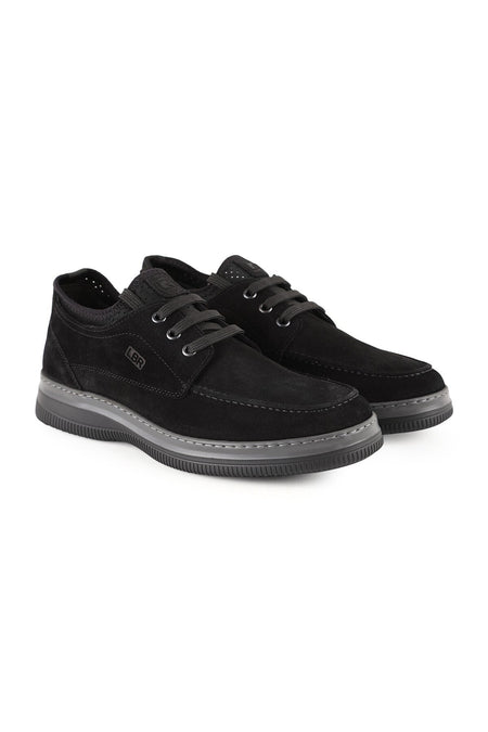 Men's Genuine Suede Leather Casual Shoes Breathable Structure Lightweight Eva Sole Lace-Up Casual H1095 - MALLTURK