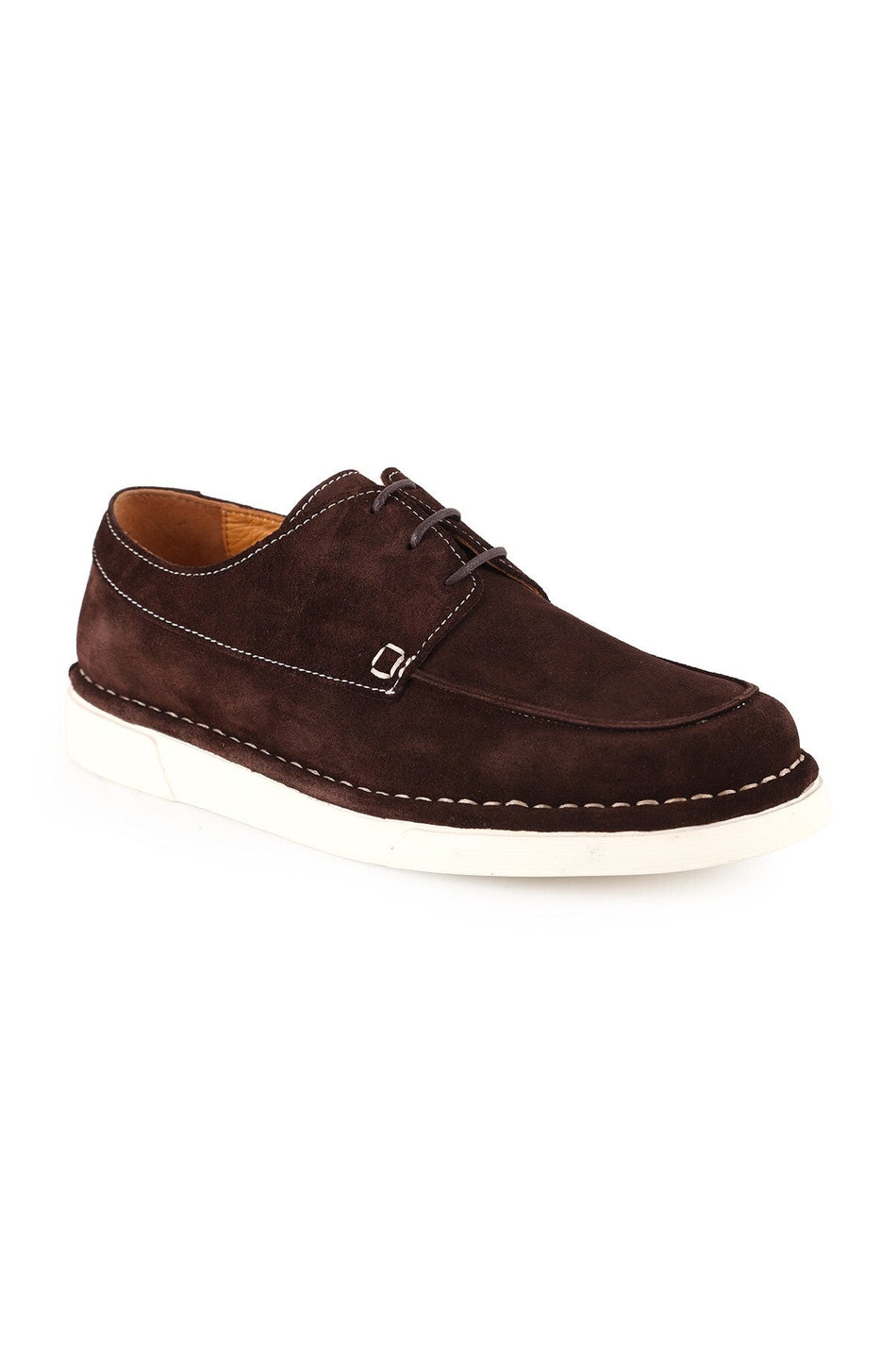 Men's Genuine Suede Leather Casual Shoes Lightweight Eva Sole Lace-Up Casual Model L6042 - MALLTURK