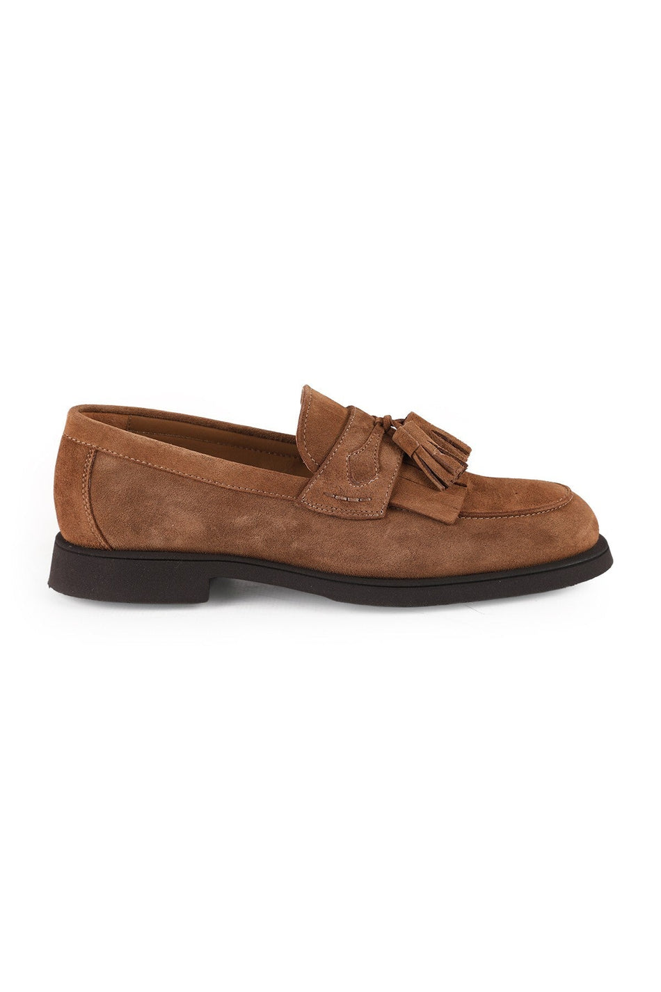 Men's Genuine Suede Leather Loafer Shoes with Tassels Eva Sole Classic Daily Model L5919 - MALLTURK