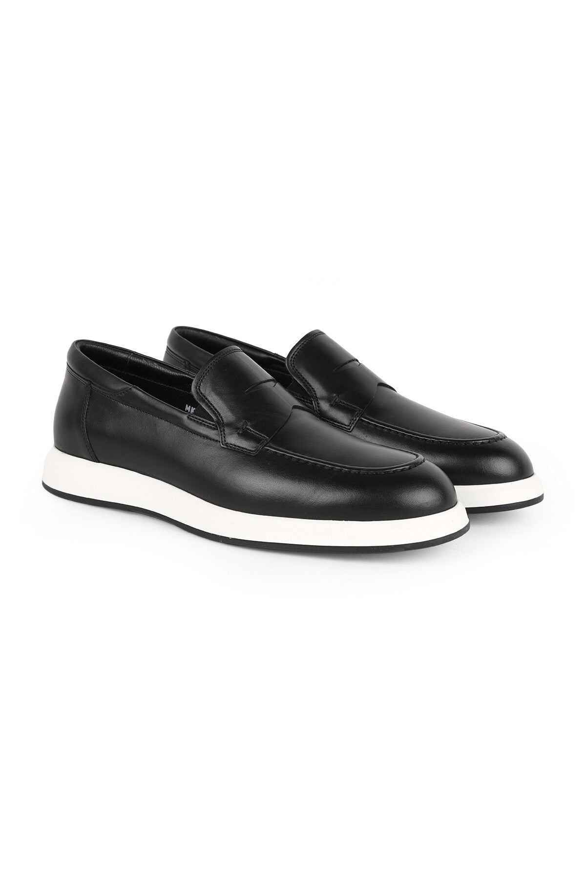 Men's Loafer 100% Genuine Leather Laceless Penny Moccasin Lightweight White Eva Sole Classic Casual Shoes H - MALLTURK