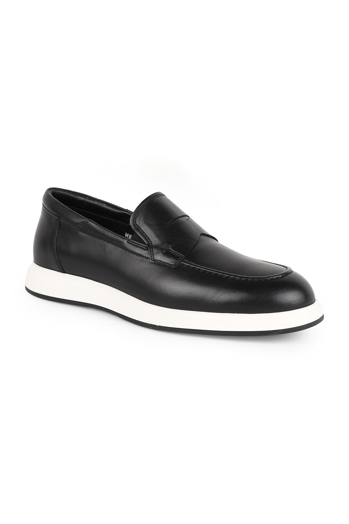 Men's Loafer 100% Genuine Leather Laceless Penny Moccasin Lightweight White Eva Sole Classic Casual Shoes H - MALLTURK