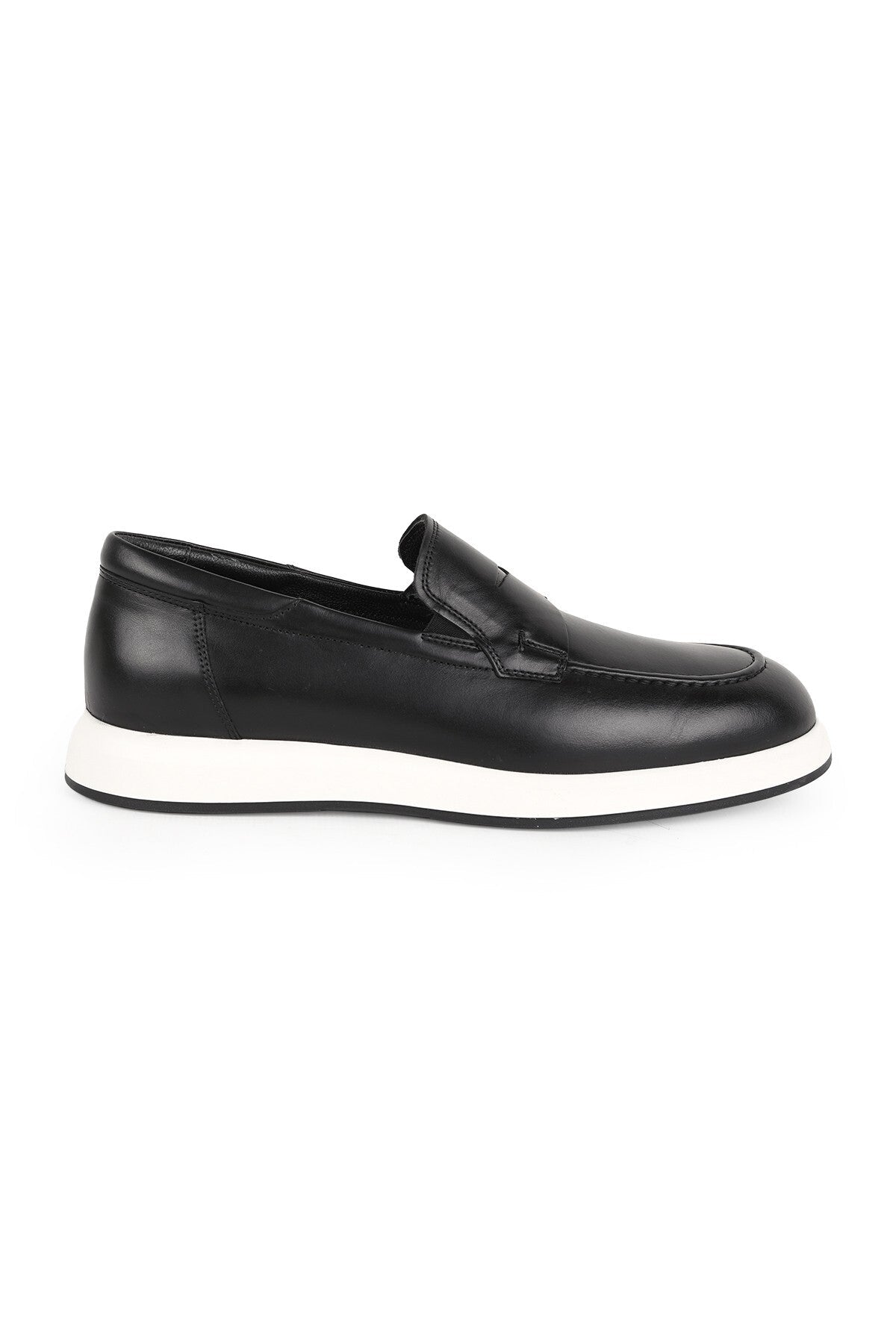 Men's Loafer 100% Genuine Leather Laceless Penny Moccasin Lightweight White Eva Sole Classic Casual Shoes H - MALLTURK