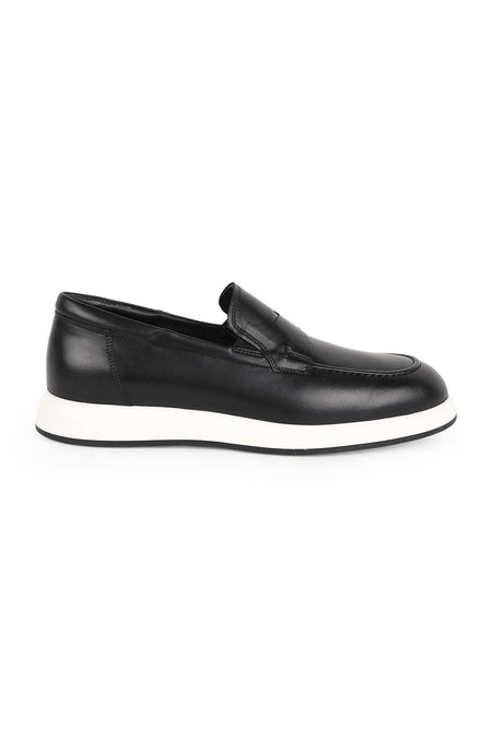 Men's Loafer 100% Genuine Leather Laceless Penny Moccasin Lightweight White Eva Sole Classic Casual Shoes H - MALLTURK