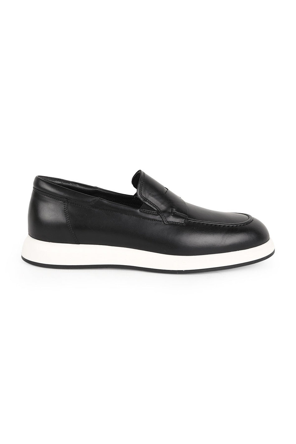 Men's Loafer 100% Genuine Leather Laceless Penny Moccasin Lightweight White Eva Sole Classic Casual Shoes H - MALLTURK