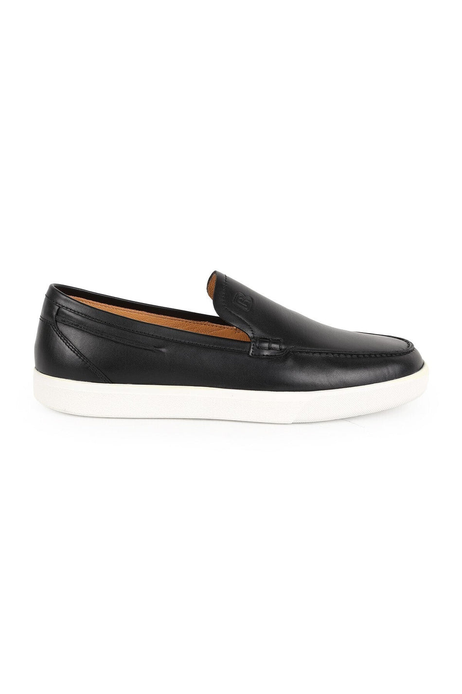 Men's Loafer Shoes Genuine Antique Leather Moccasin Stitched Laceless White Rubber Sole Summer H1129 - MALLTURK